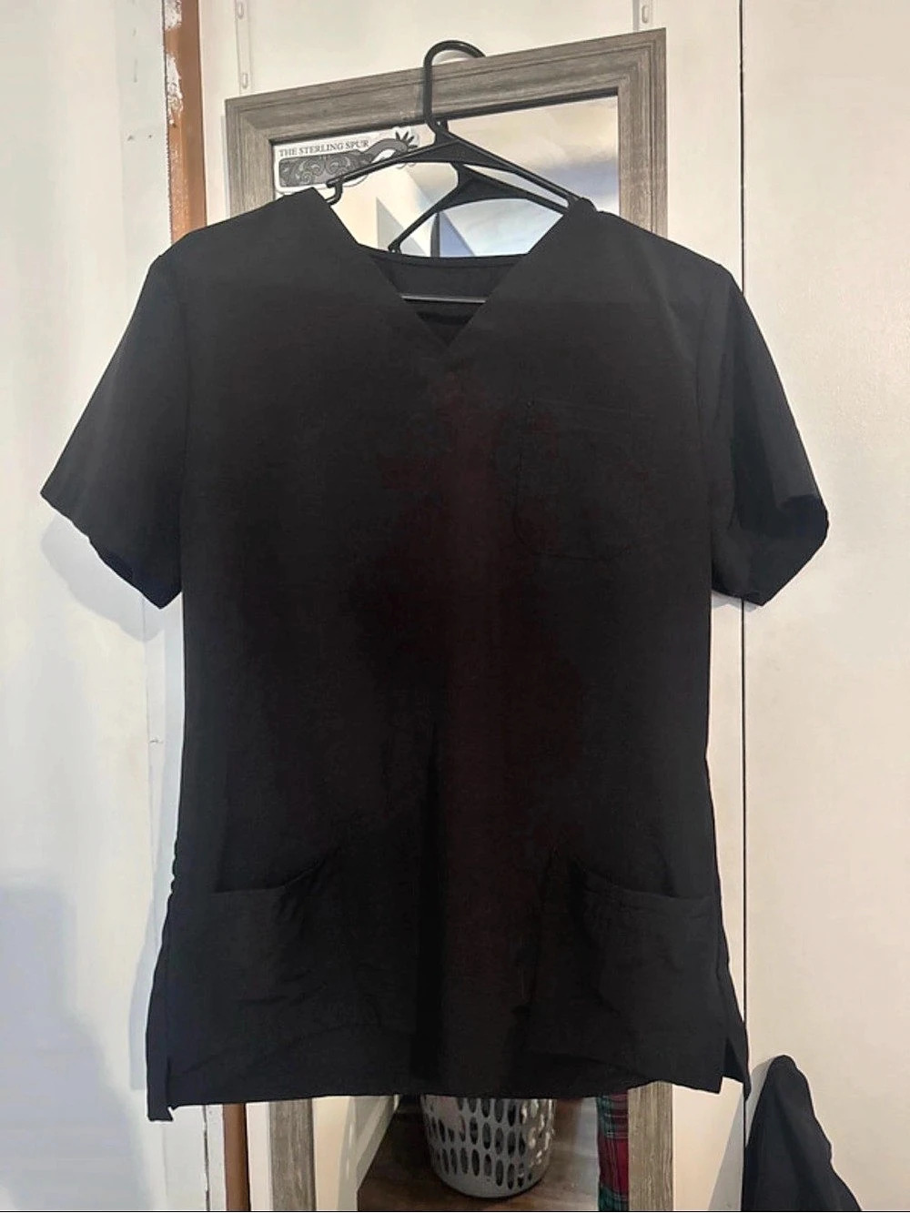 Black Short Sleeve scrub Top